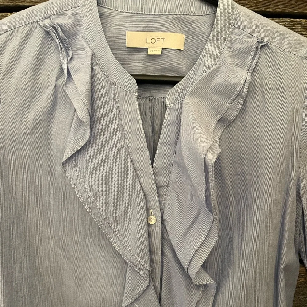 Loft Ruffle Button Up - Picture 2 of 3
